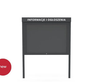 Duża gablota ogłoszeniowa wolnostojąca w kolorze grafitowym