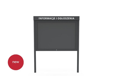 Duża gablota ogłoszeniowa wolnostojąca w kolorze grafitowym